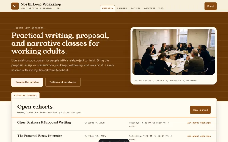 Courses & Tutoring in the Manila Folder style
