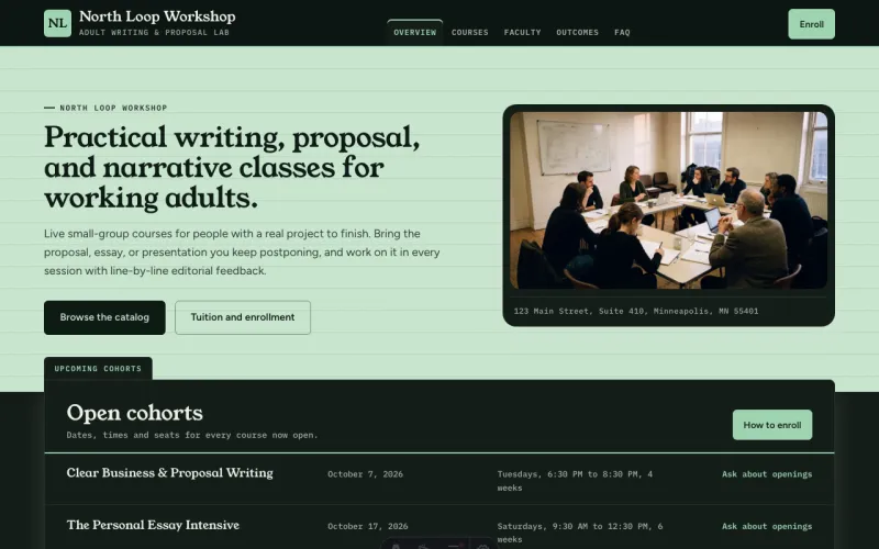 Courses & Tutoring in the Chalk on Slate style