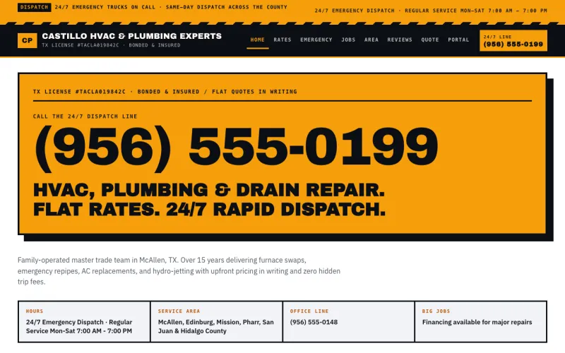 HVAC & Plumbing in the High-Vis Amber style