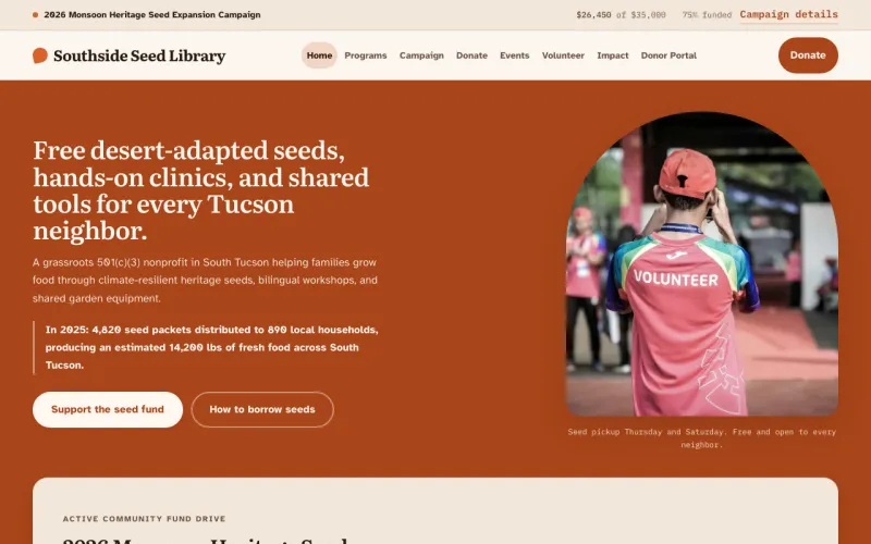 Nonprofit & Church starter site, home page