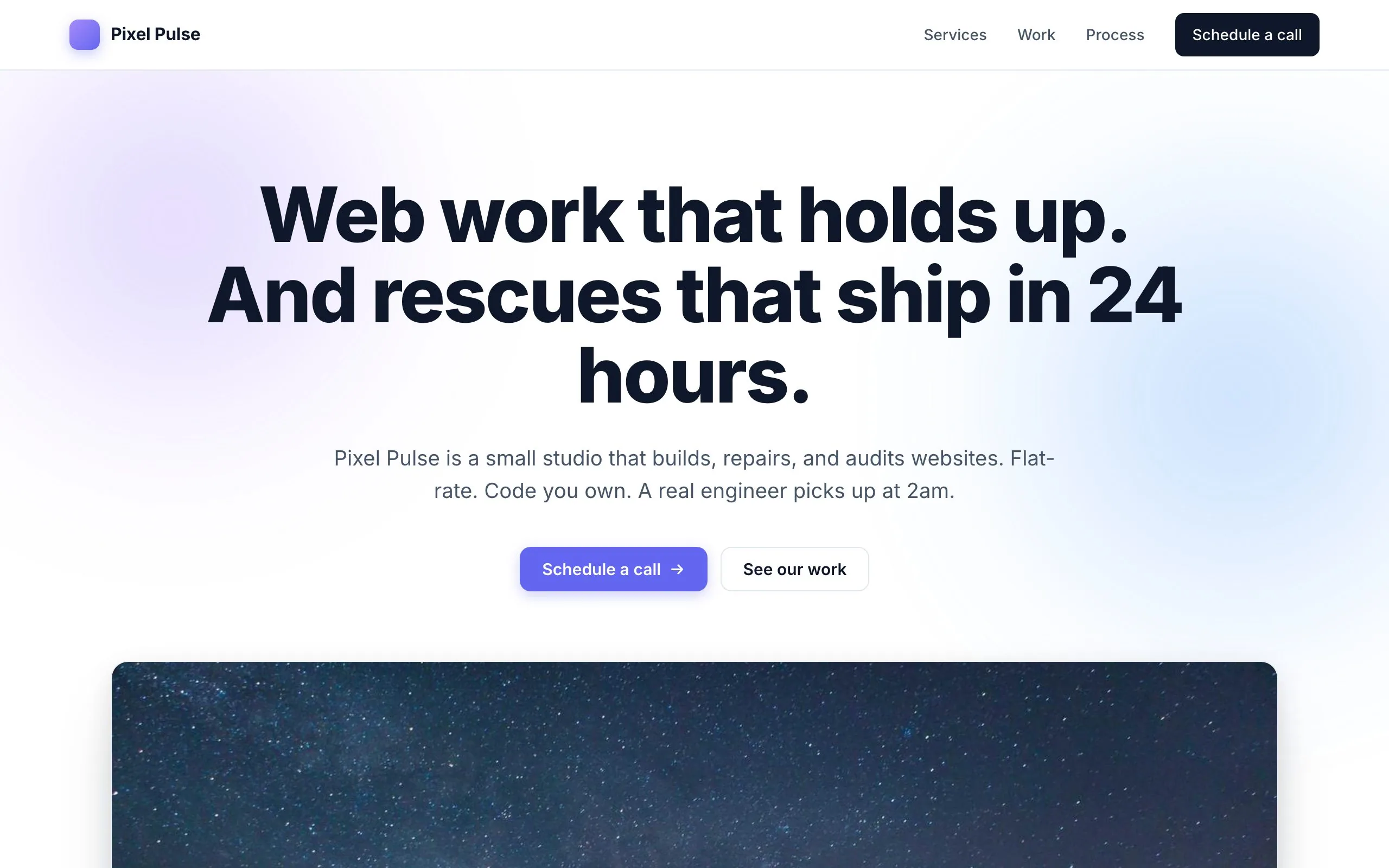 Modern SaaS template homepage