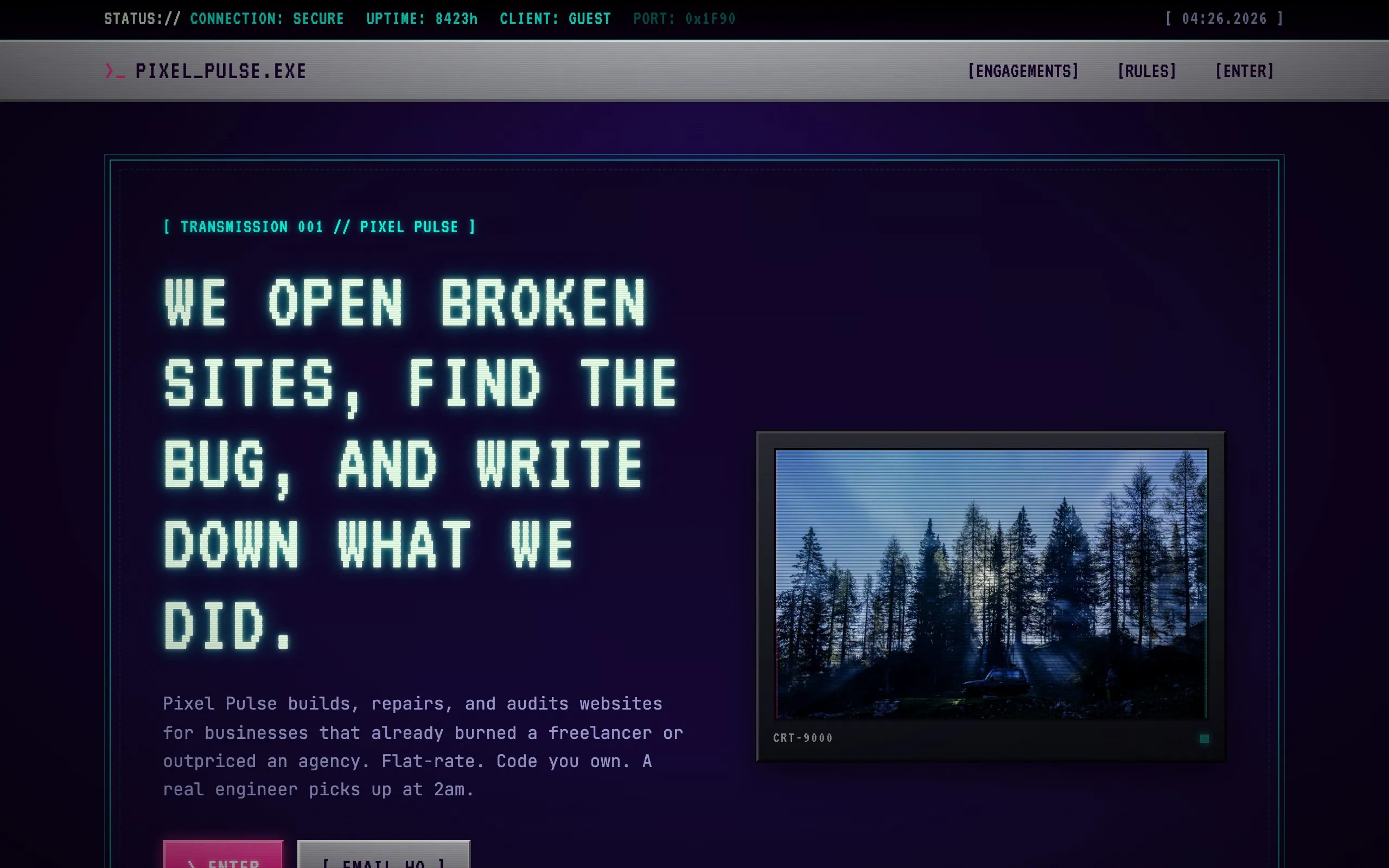 Y2K Console template homepage